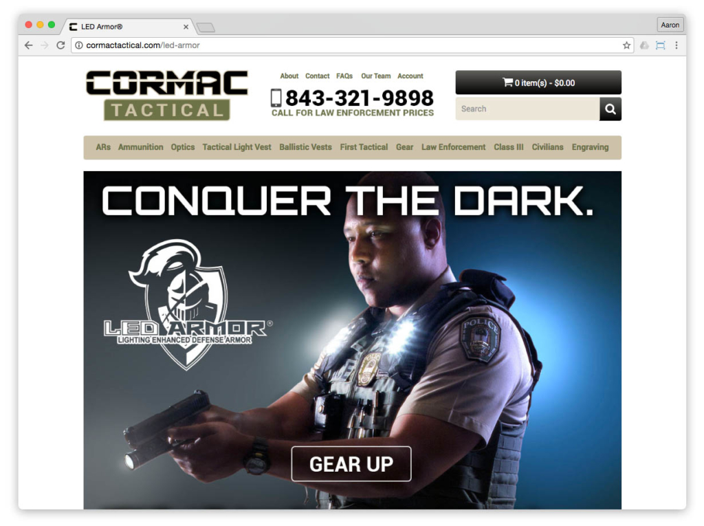 LED Armor landing page